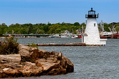 Palmer Island Lighthouse in New Bedford Harbor